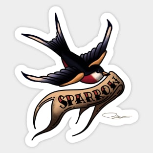 Retro Tattoo Sparrow Sticker